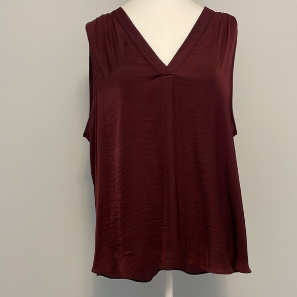 Vince Camuto XL deep Burgandy Sleeveless Blouse Preloved - Picture 1 of 9